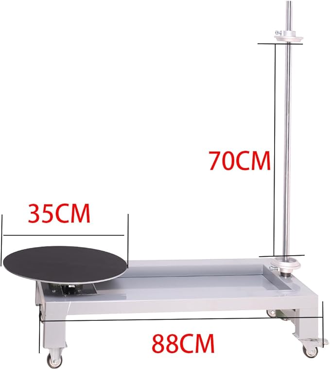 Manual Table Stretch Film Dispenser Wrapping Pallet Machine, Heavy Duty Film Dispenser Wrap Bench for 12-27.5" Rolls Film, with Rolling Wheel & Brake Knob and Sunken Storage Tray