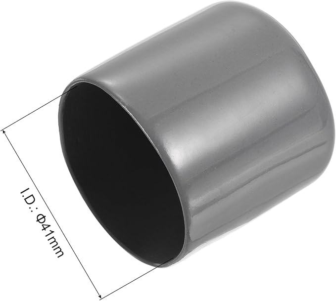 uxcell 4pcs Rubber End Caps 41mm ID Vinyl Round End Cap Cover Screw Thread Protectors Dark Grey, 40mm Height