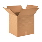 Aviditi MD161616 Multi-Depth Corrugated Box, 16" Length x 16" Width x 16" Height, Kraft (Bundle of 10)
