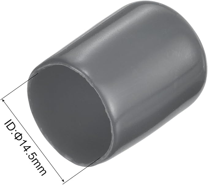 uxcell 10pcs Rubber End Caps 14.5mm ID Vinyl Round End Cap Cover Screw Thread Protector Dark Grey