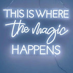 This Is Where The Magic Happens Neon Sign,30inches Custom Beauty Salon Neon Decor,LED Sign for Beauty Room,Pink Beauty Office Sign,Wedding Party Sign