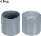 uxcell 4pcs Rubber End Caps 40mm ID Vinyl Round Tube Bolt Cap Cover Screw Thread Protectors Grey, 40mm Height