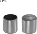 uxcell 4pcs Rubber End Caps 44mm ID Vinyl Round End Cap Cover Screw Thread Protectors Dark Grey, 40mm Height