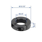 (4-Pack) Shaft Collar 5/8" Bore, 1045 Steel Double Split Clamp-On Shaft Collars Style, 1-5/16" OD, 7/16" Thickness, with M4 Set Screws