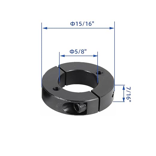 (4-Pack) Shaft Collar 5/8" Bore, 1045 Steel Double Split Clamp-On Shaft Collars Style, 1-5/16" OD, 7/16" Thickness, with M4 Set Screws