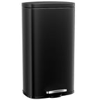Arlopu13.2 Gallon Step Trash Can, Stainless Steel Garbage Bin, Soft-Close Rubbish Bin with Removable Plastic Inner Bucket, Fingerprint-Proof, Lid Dustbin, Suit for Kitchen Home (Black, 50L)