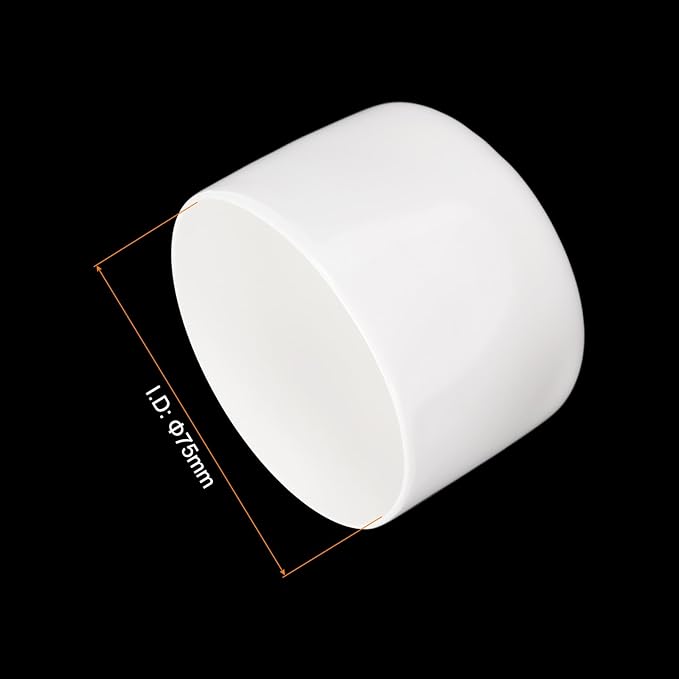 uxcell 4pcs Rubber End Caps 75mm ID Vinyl Round End Cap Cover Screw Thread Protectors White, 50mm Height