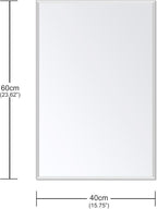 Ruomeng Rectangle Wall Mirror Frameless Bathroom Mirror 16” x 24" Beveled Edge Mirror for Vanity and Entryway