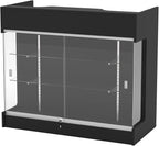 48" W x 22" D x 42" H - Tempered Glass Retail Display Case, Black Reception Desk, Retail Checkout Counter with Lockable Drawers, Suitable for Offices, Retail Stores and Boutiques