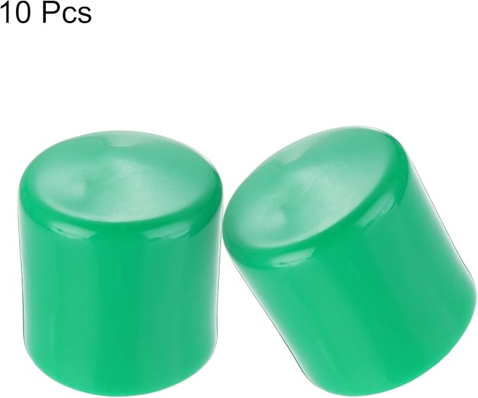 uxcell 10pcs Rubber End Caps 41mm(1 5/8") ID Vinyl Round End Cap Cover Screw Thread Protectors Dark Green