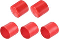 uxcell 5pcs Rubber End Caps 1 11/16"(43mm) ID Vinyl PVC Round Tube Bolt Cap Cover Screw Thread Protectors Red