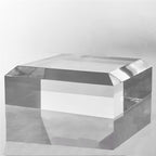 CiaoHER 2in Thickness Beveled Solid Acrylic Display Block Clear Polished Pedestal Stand Riser Solid Base (6x6)