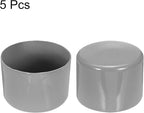 uxcell 5pcs Rubber End Caps 65mm(2.6 Inch) ID Vinyl PVC Round Tube Bolt Cap Cover Screw Thread Protectors Light Gray