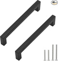 Cabinet Pulls Matte Black Cabinet Handles Square Drawer Pulls, 40 Pack 7-1/2 Inch Stainless Steel Kitchen Door Cupboard Cabinet Handles, Drawer Hardware Handles, 192mm Hole Centers