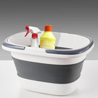 2 Pack Large Collapsible Mop Bucket 4.2 Gallon(16L) with Handle for House Cleaning, Space Saving Outdoor Multiuse Foldable Water Pail for Camping, Fishing, RV(2, Grey)