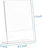 PecMuikee Slant Back Acrylic Sign Holder 8.5 x 11, Clear Picture Photo Frames Display Stand- Freestanding Tabletop Display Stand for Retail, Office, Restaurant , Flyers and Posters (30 Pcs)