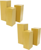 6Pcs Metal Pedestal Stand for Party, Large Gold Cake Stand, Pedestal Display Plinth Pillars for Wedding Ceremony Birthday Party Art Decor, Column Decorative Cube for Wedding Dessert Table Display