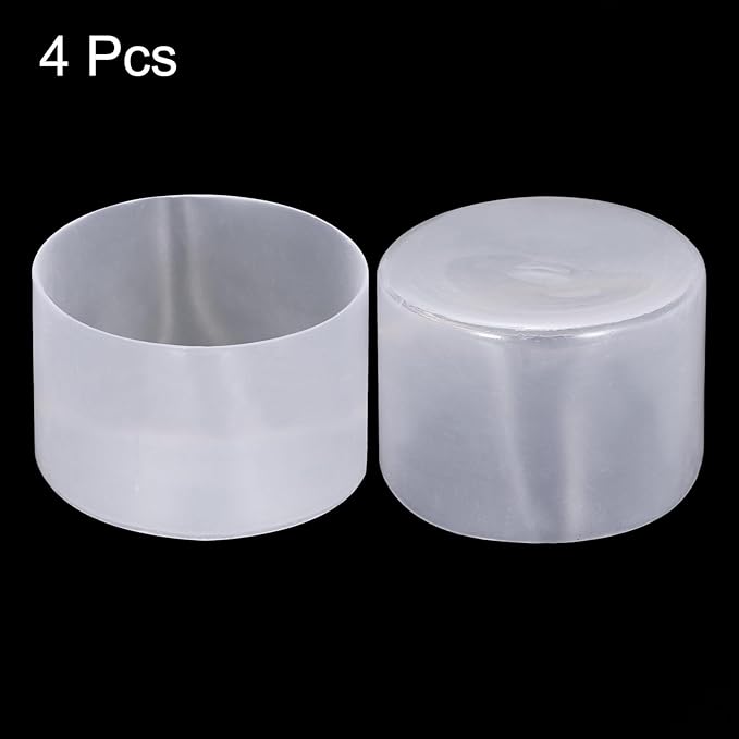 uxcell 4pcs Rubber End Caps 60mm ID Vinyl Round Tube Bolt Cap Cover Screw Thread Protectors Clear, 40mm Height