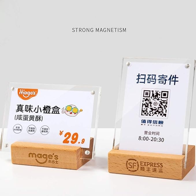 2 Pack Acrylic Label Holder Price Tag Displays Sign Holder Data Card Holder Table Top Sign Stand(100*70mm/3.94x2.76 inches)