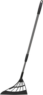Original Broombi - All-Surface Silicone Broom, Squeegee, Pet Hair Remover - Smart Broom for Indoor Cleaning - Cleans Glass, Fine Dust, Hair, Liquids - for Smooth Floors, Rugs, Windows (Black)