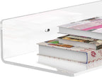 36 Inches Acrylic Wall Shelves 2 Pack, Floating Shelf for Wall Mounting, Acrylic Display Ledges for Funko Pop Figures, Home Décor, Living Room, Gaming Room, Plants(36 inch, Clear)