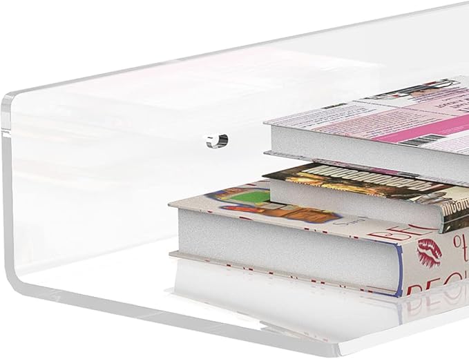 36 Inches Acrylic Wall Shelves 2 Pack, Floating Shelf for Wall Mounting, Acrylic Display Ledges for Funko Pop Figures, Home Décor, Living Room, Gaming Room, Plants(36 inch, Clear)