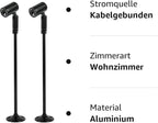 2 Pack Mini LED Spotlight, 3W Aluminum Spot Light Jewelry Showcases Display Lighting Adjustable Angle AC 110V Hard Wired Standing Up Cabinet Spotlight Accent Lights (Black Warm Light 3000K)