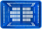 Plastic Shopping Basket, Blue, 16.75 x 11.81 x 8.87 Inches, 24L Capacity, Stackable, With Handles, 45 lb Weight Limit