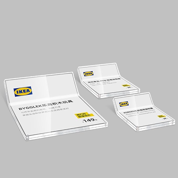 Acrylic Sign Holder Price Tag Displays Table Top Sign Stand (B：150*200mm/5.9*7.87 inches)