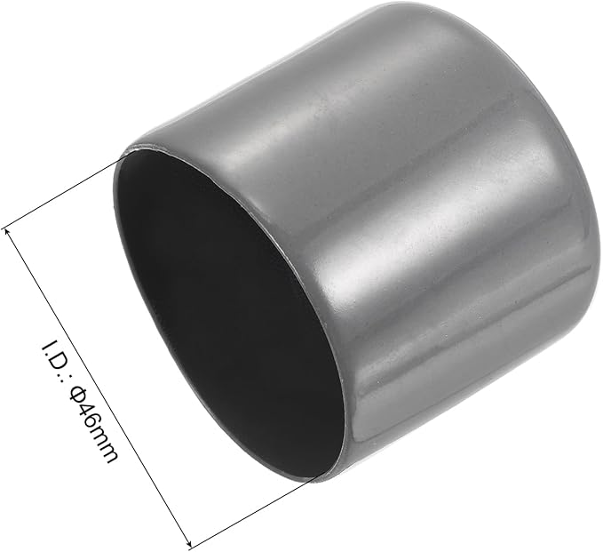 uxcell 10pcs Rubber End Caps 46mm ID Vinyl Round End Cap Cover Screw Thread Protectors Dark Grey