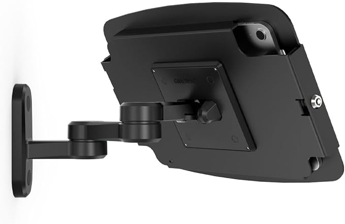 Compulocks iPad 10th-11th (A16) Gen Space Enclosure Swing Wall Mount Black iPad Wall Holder Versatile Display, Ideal for Office, Retail, and Commercial Use