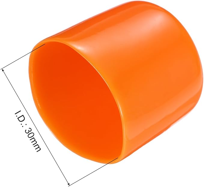 uxcell 10pcs Rubber End Caps 30mm(1 3/16") ID Vinyl Round End Cap Cover Screw Thread Protectors,Orange