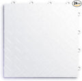 Big Floors RaceDeck Diamond Plate Design, Durable Interlocking Modular Garage Flooring Tile (White, 24 Pack of 12 x 12" Tiles)