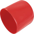 uxcell 4pcs Rubber End Caps 41mm ID Vinyl Round End Cap Cover Screw Thread Protectors Red, 40mm Height