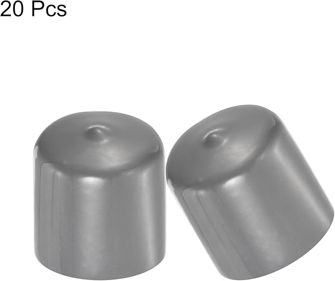 uxcell 20pcs Rubber End Caps 39mm ID Vinyl Cap Cover Screw Protectors Dark Grey