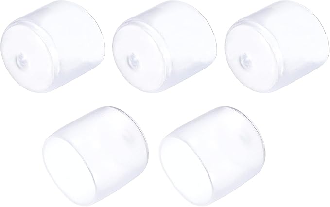 uxcell 5pcs Rubber End Caps 25mm(1") ID PVC Vinyl Round Tube Bolt Cap Cover Screw Thread Protectors Clear