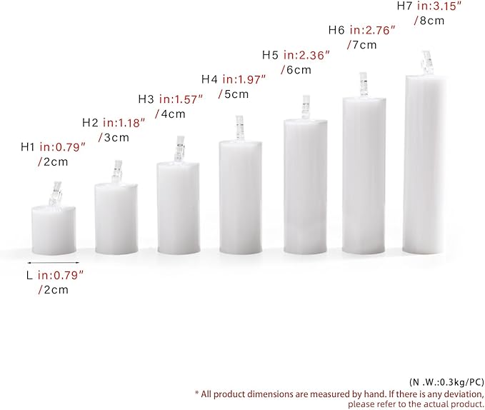 Oirlv Acrylic Jewelry Display Stand Ring Showcase Display Holder 7 PCS Rings Stand (White)