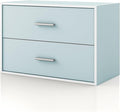 Homes: Inside + Out Apexa 2-Drawer Wooden Stackable Storage Drawers, Small Food Pantry Cabinet, Cajonera De Madera, Underbed Drawer Dorm Teen Room Decor & Bedroom, Home Office, Kitchen, Light Blue