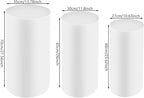 Eapmic Pedestal Stands for Party, Cake Pedestal Stand, Dessert Table Display Plinth Pillars, Sculpture Display Column Decoration Cube for Wedding Birthday (White, Cylinder-3Pcs(27.56"+26"+23.62"))