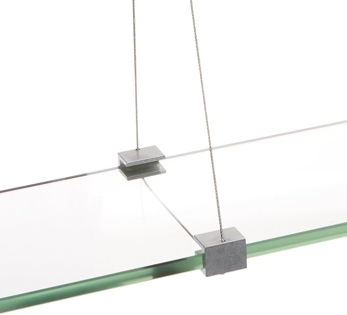 Spancraft Glass CR-10x24-Brushed Steel Crane Glass Shelf, Brushed Steel, 10" x 24"