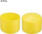 uxcell 4pcs Rubber End Caps 75mm ID Vinyl Round Tube Bolt Cap Cover Screw Thread Protectors Yellow, 50mm Height