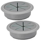 2 Pcs Desk Grommet 3-1/8" / 80 mm, Desk Hole Cover for Cables Dark Grey, Cable Grommet ABS Plastic, Desk Hole Grommet for Home & Office Pc, Detachable Cable Cord Organizer