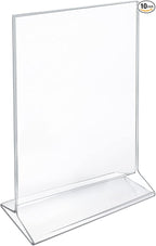 Azar Displays 142714 7-Inch Width by 11-Inch Height Top-Load Acrylic Sign Holder, 10-Pack