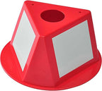 Global Industrial Inventory Control Cone W/Dry Erase Decals, 10" L x 10" W x 5" H, Red, Lot of 5