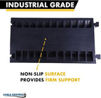 Kable Kontrol Atlas Heavy Duty Cable Protector Ramp - 5 Channel Bulk Wholesale Pallet - 30 Pcs - 36" Long Black & Yellow - 36,000 Lbs Capacity - Rubber Speed Bump Wire Protector Cord Cover - CP9988