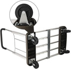 LEADALLWAY Platform Cart Foldable Push Cart Aluminum Adjustable Length Flatbed Cart with Polyurethane Mute Wheel,330-LB Capacity(with 2 Ropes)
