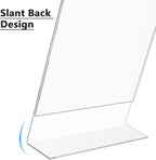 MaxGear Acrylic Sign Holder, Clear Sign Holders Plastic Display Stand 8.5 x 11 Inches Slant Back Countertop Display Picture Frames for Menus, Flyer, Use In Office, Store, 3 Pack