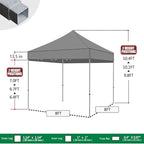 Eurmax USA 8'x8' Pop Up Canopy Tent Commercial Instant Canopies with Heavy Duty Roller Bag,Bonus 4 Sand Weights Bags (Beige)