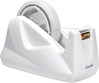 Excell EX-11425WH Premium Dualcore Desktop Tape Dispenser (1" + 3" core) with Sand Weighted Base, White Desk Tape Dispensers Use for Office, Gift Store and Wrapping Purpose
