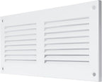 Repa Market 8x4 Inch Air Vent Cover/White Galvanized Steel Louvered Grill Cover with Mesh Screen/Wall or Ceiling Vent/Durable Flush Mount HVAC Register for Indoor and Outdoor Ventilation